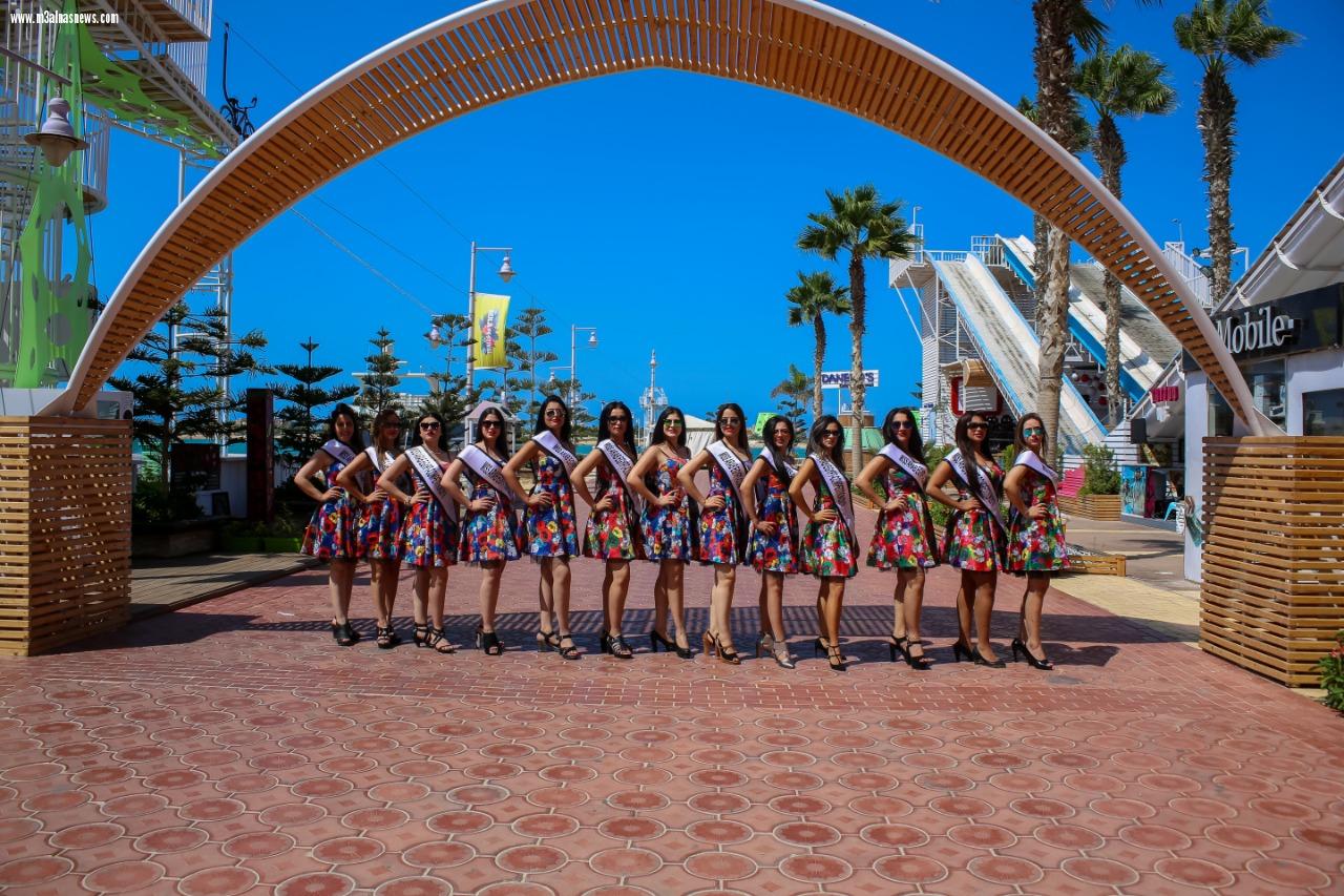 ملكات جمال العرب يقمن بجولة ببورتو مارينا بالساحل الشمالى